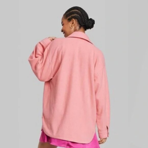 Wild Fable Cozy Oversized Shacket in Pink Women's Size Medium - Picture 3 of 13
